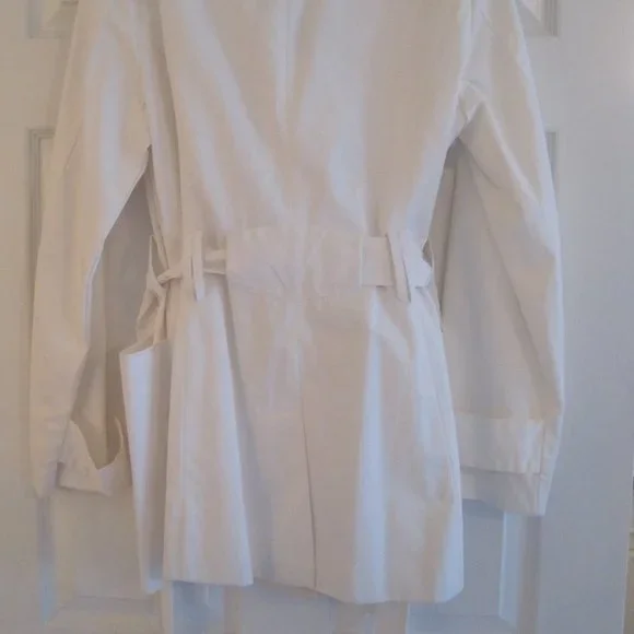 EXPRESS WHITE TRENCH COAT LARGE NWT $148.00 - Picture 6 of 7